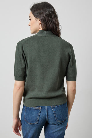 V-Neck Elbow Sleeve Sweater in Balsam