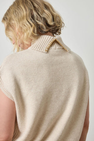 Turtleneck Wedge Sweater in Oat