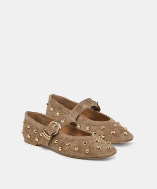 Mikel Stud Olive Suede