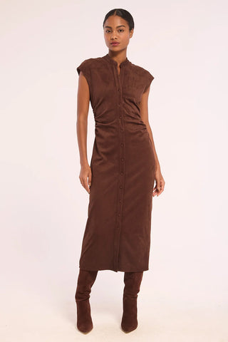 Maud Dress in Faux Suede