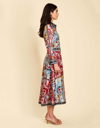 Casablanca Midi Dress in Venetian Patchwork