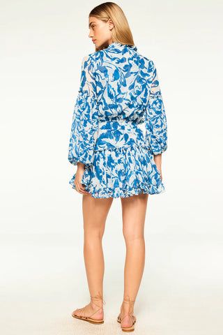 Elisabetta Dress in Blue Watercolor