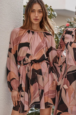 Anthea Dress in Moody Abstract Flora