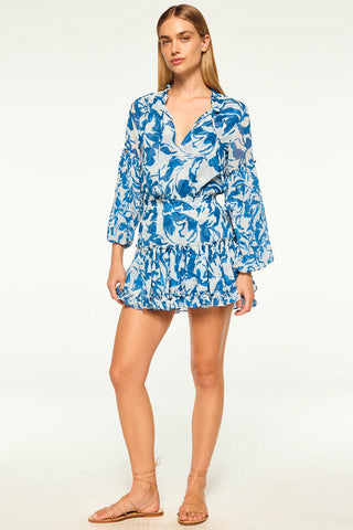 Elisabetta Dress in Blue Watercolor