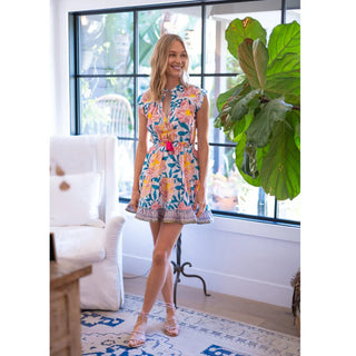 Audry Mini Dress in Pink Yellow Floral