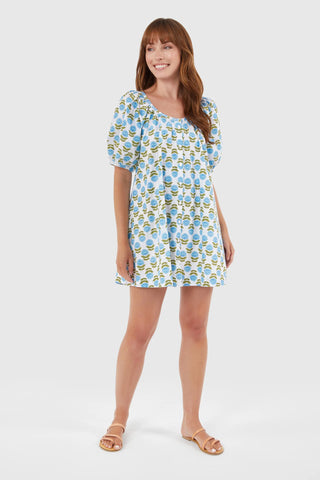 Day Dress in Liv Blue Motif