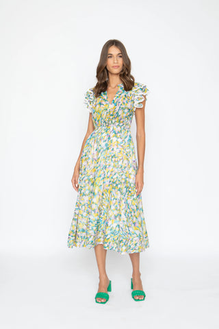 Aleece Dress in Feather Strokes
