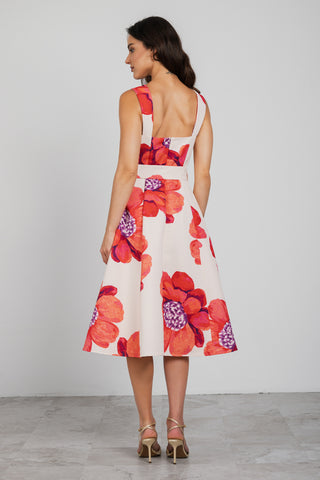Legacy Dress in Butter/Coral