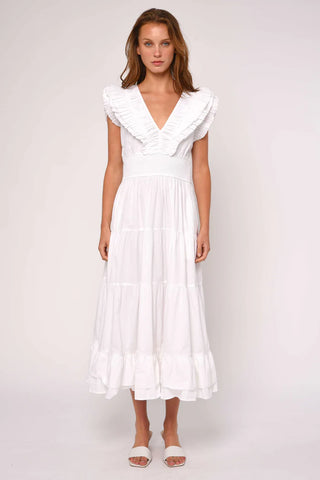 Maribel Midi Dress in Bright White