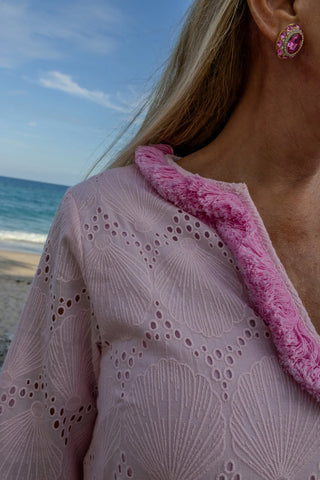 Eyelet Caftan in Blush