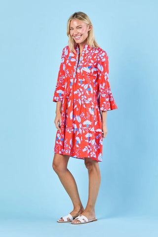 Caty Dress in Scarlet Blooms