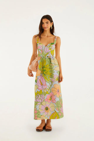Spring Affair Light Blue Maxi Dress Sleeveless
