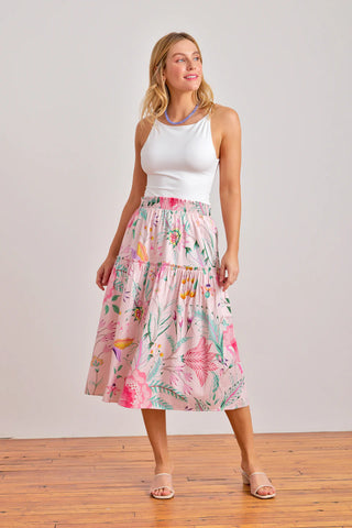 Sunshine Midi Skirt in Blush Garden Bouquet