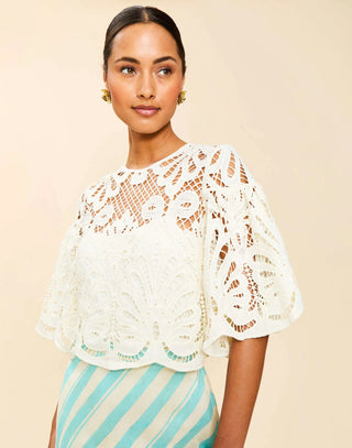 Marianna Lace Top in Ivory
