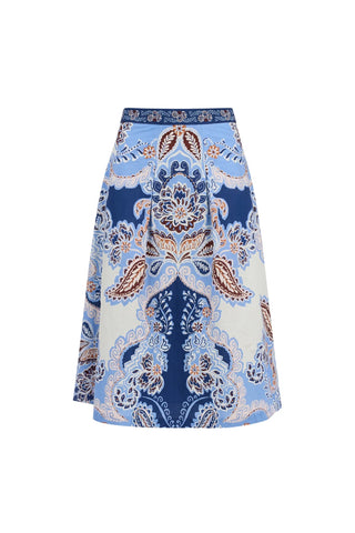 Mabel Skirt in Azure Paisley