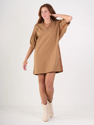 Poppy Dress in Luggage Ponte