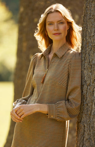 Melanie Knit Houndstooth Dress