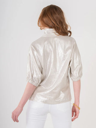 Poppy Top in Platinum Linen