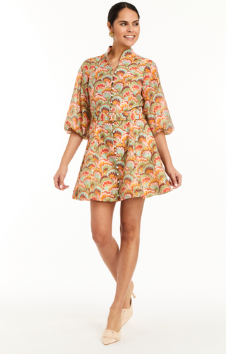 Valencia Mini Dress in Marbled Multi