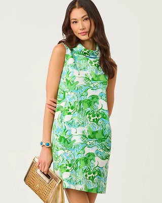 Payson Shift Dress in Capri Blue Galloping Gals