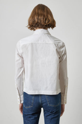 Straight Fit Short Button Down in White