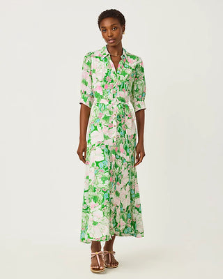 Larkyn Midi Shirtdress in Putting Green Poppyland