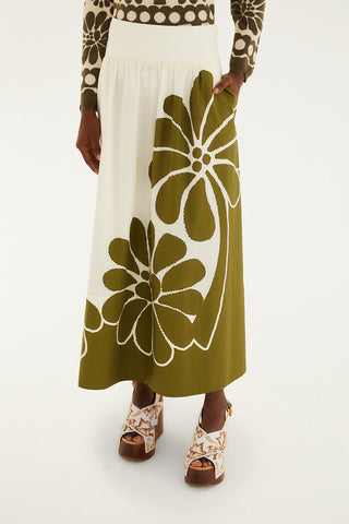 Palermo Green Midi Skirt