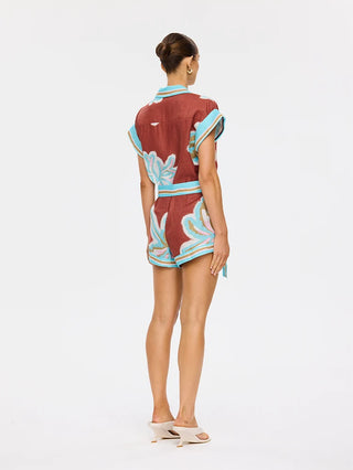 Enzo Playsuit in Maroon