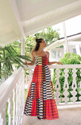 Silvana Dress in Two Tone Stripes