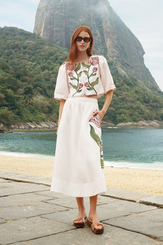 Flower Midi Skirt