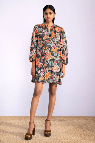 Gianna Dress in Bali Floral Syrah