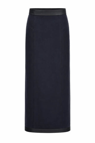 Cassie Skirt in Navy Suede