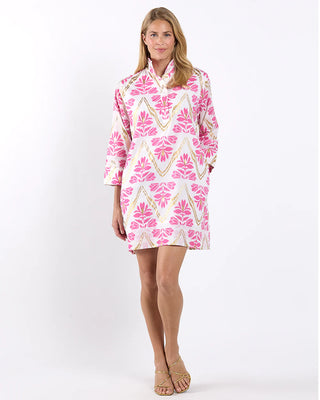 Helen Dress in Gilded Flora White/Gold