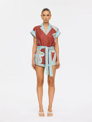 Enzo Playsuit in Maroon