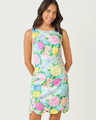 The Scallop Lilly Shift Dress in Multi Lilly Garden