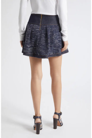 Diana Skirt in Navy Tweed