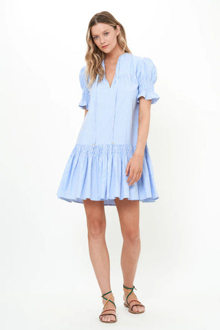 Smocked Drop Mini in Chatham Blue