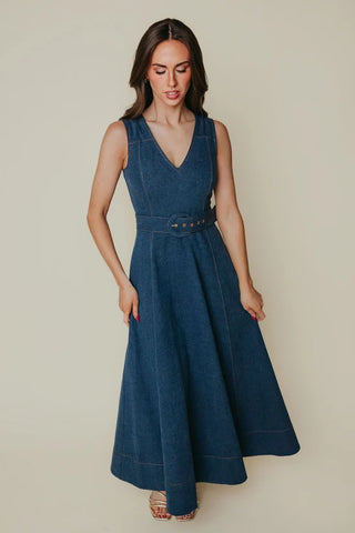 Drew Dress in Dark Denim