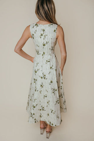Drew Dress in Pinstripe Floral