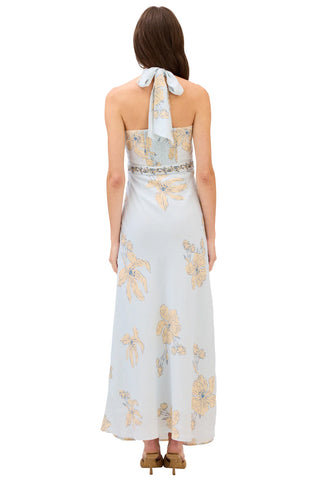 Riley Maxi Dress in Pale Blue Floral