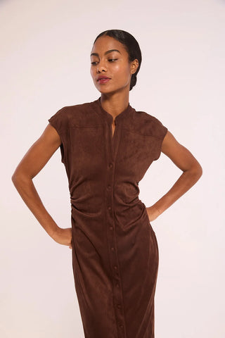 Maud Dress in Faux Suede