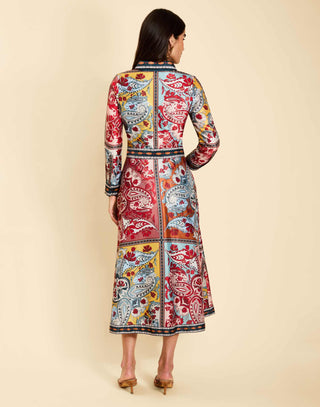 Casablanca Midi Dress in Venetian Patchwork
