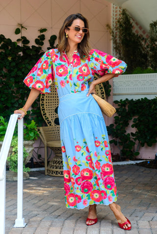 Edie Top in Poppy Patch Blueberry