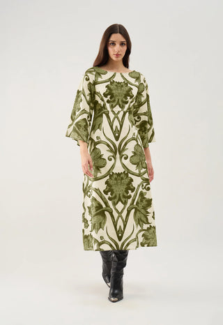 Camelia Dress in Rosemore Olive