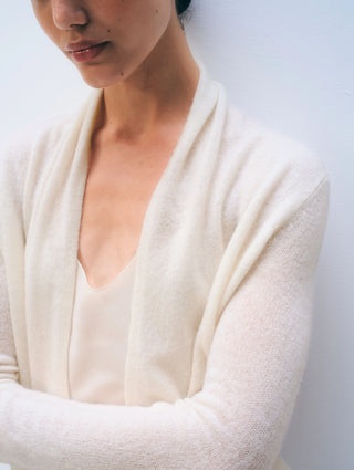 Cashmere Trapeze Cardigan in Soft White